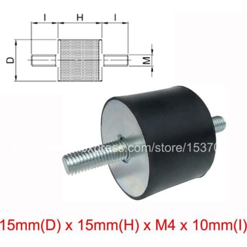 4PCS VV type anti-vibration rubber shock damper 15mm(D) x 15mm(H) x M4 x 10mm(I)