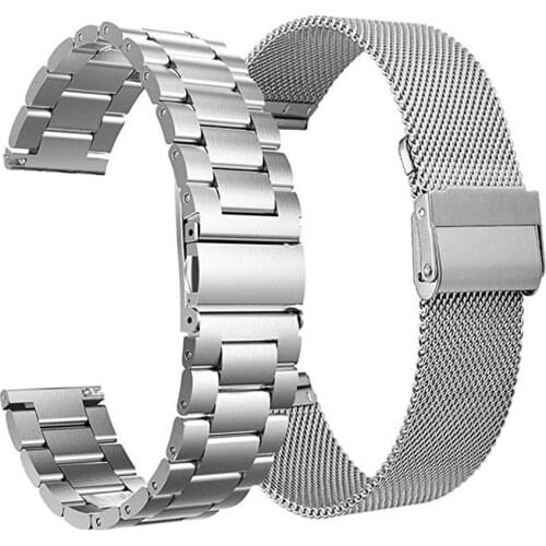 Stainless Steel Solid Gear S3 Strap For Samsung Galaxy Watch 42mm 46mm/Galaxy Watch 3 41mm 45mm/Active 2 40mm 44mm Watch Band