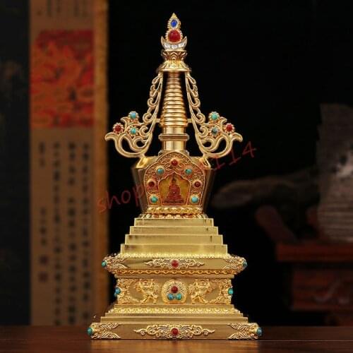 Retro green pagoda, Buddhism Tibetan Tantra, household sacrificial Stupa, Buddhist supplies, gadang tower, stupa