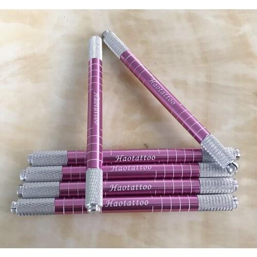 5PCS pink Dual use Microblade Manual tattoo pen