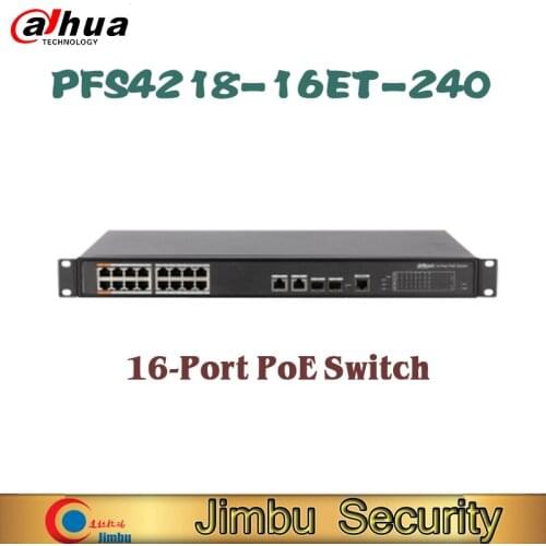 DAHUA original 16-Port PoE Switch PFS4218-16ET-240 250 meters PoE management