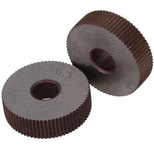 2Pcs Gear Hob Strength 0.3mm Wheel knurlStraight grain HSS Wheel Knife Knurled Machine Tools Accessories Lathe Embossing Wheel