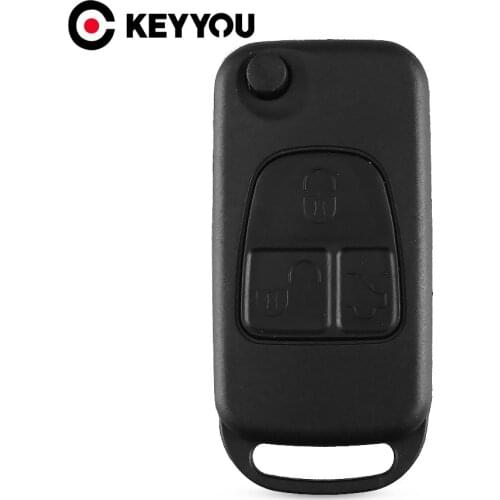 KEYYOU 10pcs Flip Folding car Shell Remote Key Fob Case 3 Button For Mercedes Benz ML C CL S SL SEL Free Shipping