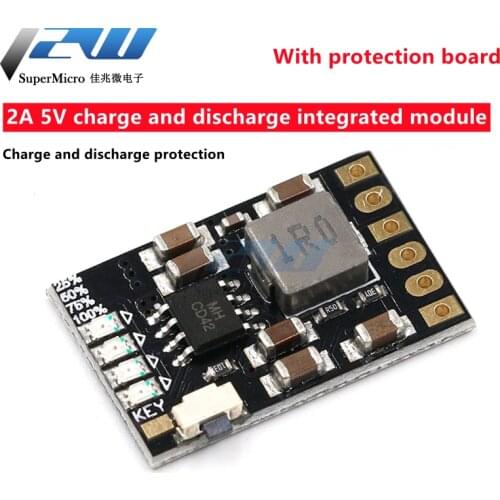 Built-in 3.7V and 4.2V lithium battery, mobile power protection, craft electronic PCB board module, 2A, 5V