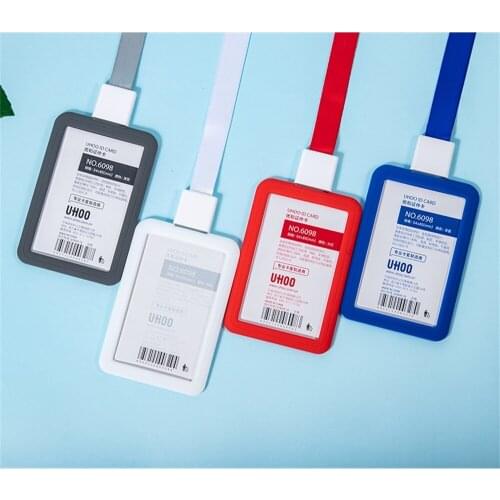 Retractable Lanyard With Silica Gel Material ID Badge Holders Accessories Bank Credit Card Badge Holder