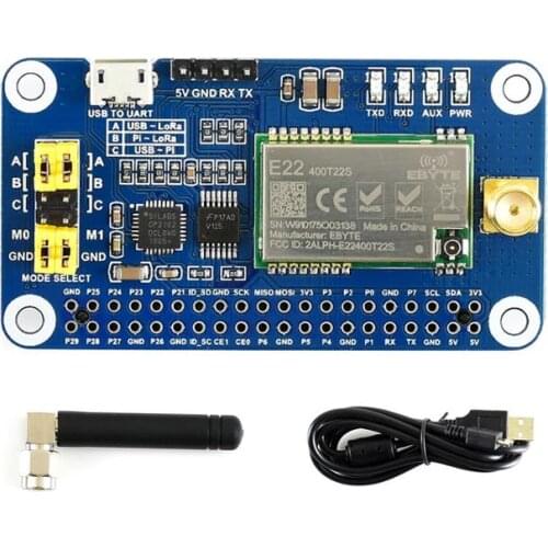 Waveshare SX1268 LoRa HAT for Raspberry Pi, Spread Spectrum Modulation, 470MHz Frequency Band