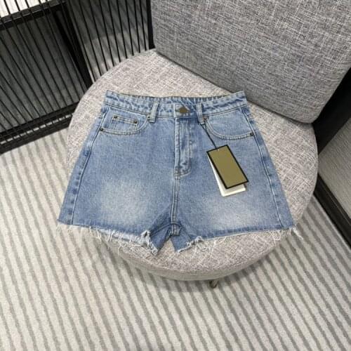 Luxury Brand Jean for Women 2021 New High-end High Waist Washed Cotton Fashion Cartoon Embroidery Casual Denim Shorts