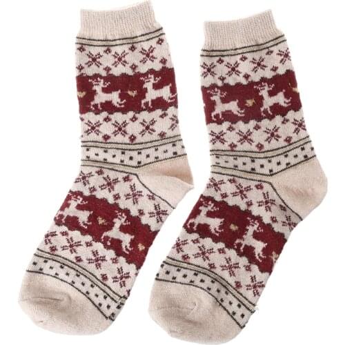 Women Winter Socks Christmas Gift Warm Wool Socks