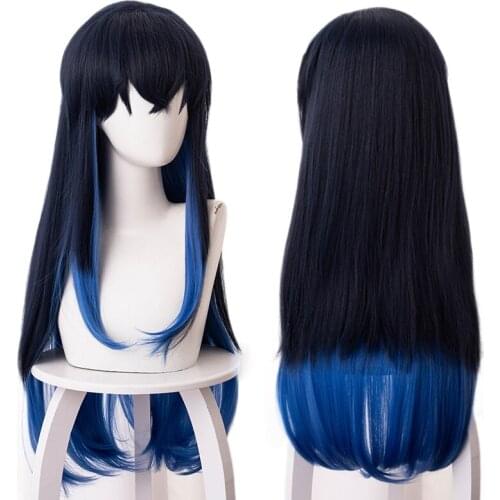 Anime Demon Slayer Kimetsu no Yaiba Hashibira Inosuke Women Long Wig Cosplay Costume Heat Resistant Synthetic Hair Party Wigs