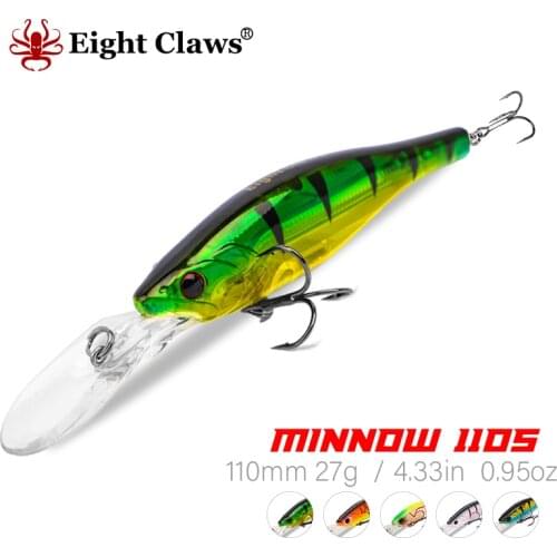 EIGHT CLAWS Minnow Hard Fishing Lure 110F Jerkbait 110mm 27g Floating Water Swimbait Weight Trasfer Artificial Wobler Crankbait