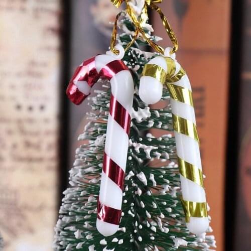 12pcs New Year Christmas Tree Hanging Candy Cane Crutch Ornaments Noel Xmas Tree Decor Christmas Decorations for Home ornaments