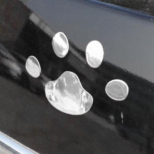 2Pcs/Set 3D Car Body Sticker Dog Cat Bear Footprint Fashion Cute Foot Prints Silver Car Stickers Accessory
