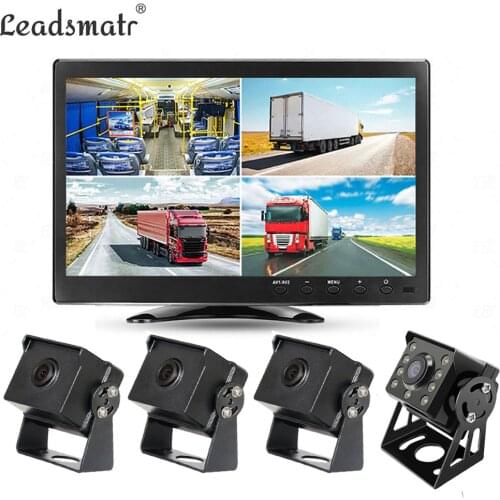 360 degree AHD DVR Monitor Four way Recording 10.1'' 4 Channels 12-24v Night Vision full Around View Bus Truck Dash cam 4K