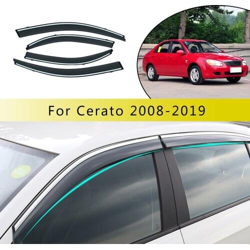 For KIA CERATO Sedan 2008-2018 Smoke car window visors sun Rain Guard Wind Deflectors 4pcs