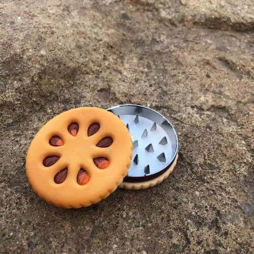 55MM Zinc Alloy Biscuit Smoke Grinder Herb Spice Grass Weed Smoke Grinder Smoking Accessories