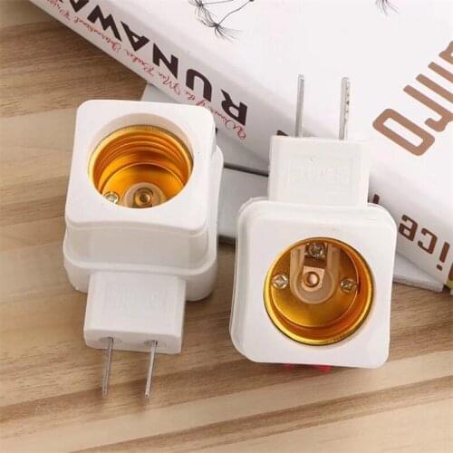 8Pcs E27 EU Plug Adapter with Power On-off Control Switch E27 Socket Lamp Base Lamp Socket Night Light Light Bulb Socket E11924