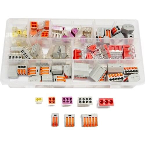 80 PK Mixed Models Universal Compact Wire Fast Connector 3 Pin Conductor Terminal Block