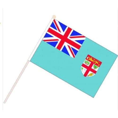 Free shipping flag with 14cm*21cm Flag of fiji hand flag waving the flag