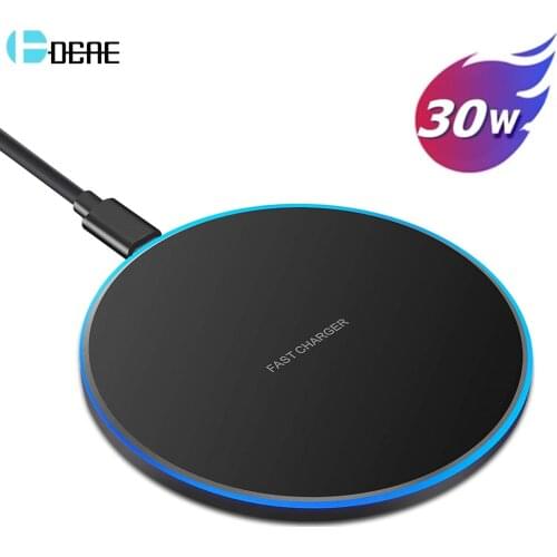 30W Quick Qi Wireless Charger Dock for Samsung S10 S20 S21 Note 10 20 iPhone 12 11 Pro Max XS XR X 8 Induction Fast Charging Pad