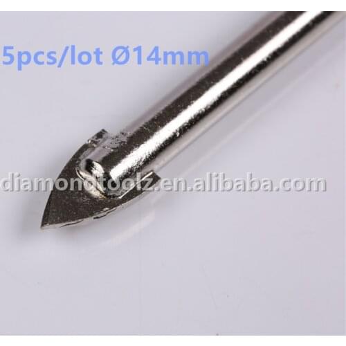 Talentool Free Shipping 5pcs/lot 14mm Spear Point Tungsten Carbide Drill Bit for Drilling Glass Ceramic Tile Porcelain