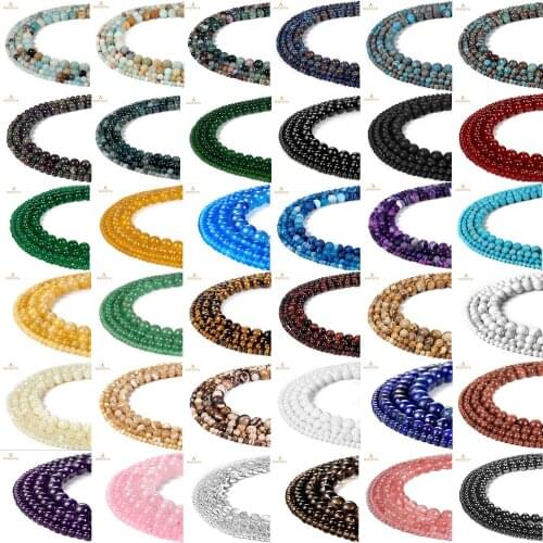 Wholesale Natural Gemstone Round Spacer Loose Beads 4mm 6mm 8mm 10mm 12mm Pick