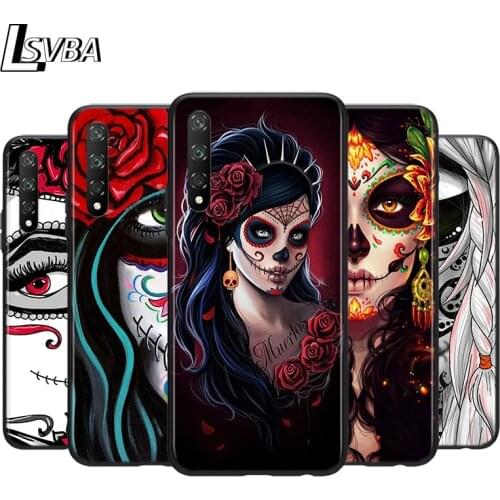 Flower Skull Lady Man For Huawei Y9S Y6S Y8S Y8P Y9A Y7A Y7P Y5P Y6P Y7 Y6 Y5 Pro Prime 2019 2018 Phone Case Cover