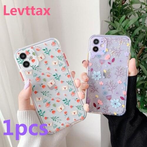 10pcs/lot Case For iPhone 12 Mini 11 Pro Max XS Max Flowers Soft TPU Beautiful Floret Back Cover For iphone XR X 7 8 Plus SE2020