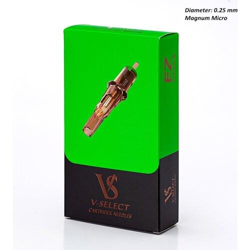 EZ V Select Cartridge Tattoo Needles #08 (0.25 mm) Magnum Micro Needles for Rotary Cartridge Tattoo Machine 20 pcs/Box