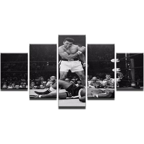 Canvas Modular Pictures Home Decor Frame Painting HD Printed 5 Panel Boxing Star Sports Boxer Poster Living Room Wall Art