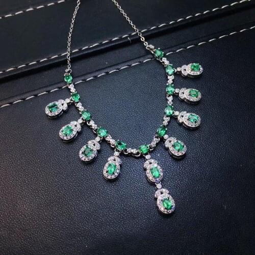 Fine Jewelry Certificate Real Natural Green Emerald Gemstones Pendants for Women Fine Necklace