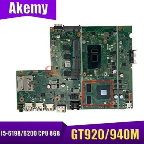 For ASUS X541UJ X541UV X541UVK X541UQ X541UQK X541UA X541UAK X541U laptop motherboard mainboard I5-6198/6200 CPU 8GB GT920/940M