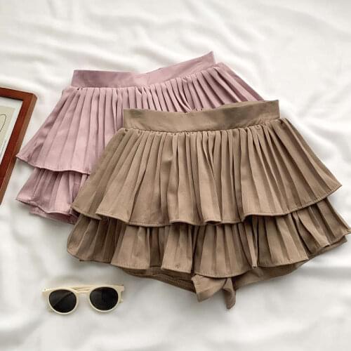 Fashion Sweet Solid Color High Waist Pleated Shorts Women Plus Size Sexy Wide Leg Summer Shorts Female White Casual Shorts C7290