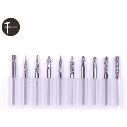 10PCS 1/8'' 3mm Tungsten Carbide Cutter Rotary Burr Set For CNC Engraving Bit Metalworking Dremel Rotary Tools