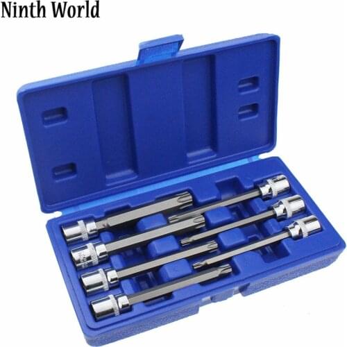 Ninth World 3/8 inch 7 Piece Drive Extra Long Torx Bit Socket Nuts Set For Auto / Car Repair And Home Use