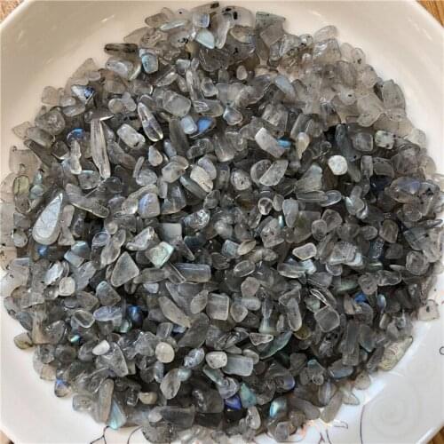 50g/100g Natural Labradorite Grey Moonstone Chips Gravel Healing Stones Home Ornament Tank Bonsai Decoration