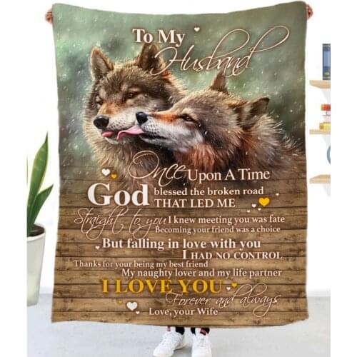 Birthday Gift Letter Blanket To My Husband/Wife/Son/Daughter Soft Cozy Flannel Cover Blanket for Sofa Bed Festival Gift