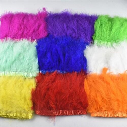 Wholesale 2 yards 10-15cm fluffy beautiful feathers ribbon stripe height Turkish feathers for crafts wedding decoration party