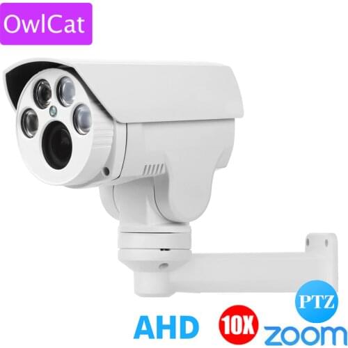 OwlCat AHD Bullet Camera HD 1080P AHDH IR Outdoor 4X 10X Pan Tilt Zoom 2.8-12mm 5-50mm Autofocus Varifocal 2.0MP PTZ IR Camera