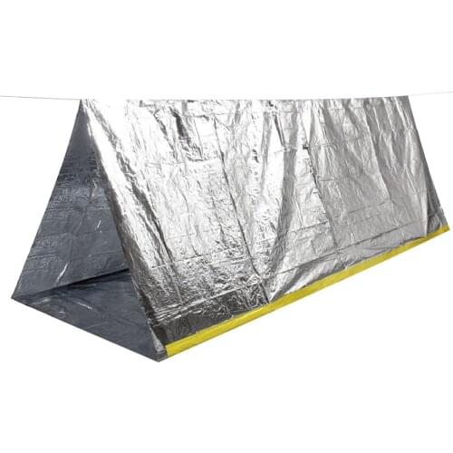 MagiDeal Portable Folding Emergency Camping Shelter Tent Outdoor Survival Camping - 2 Person Mylar Thermal Shelter