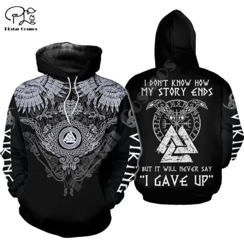 PLstar Cosmos Vikings Tattoo Warrior Viking God Odin Symbol NewFashion Tracksuit Harajuku 3DPrint Men/Women Pullover Hoodies V15