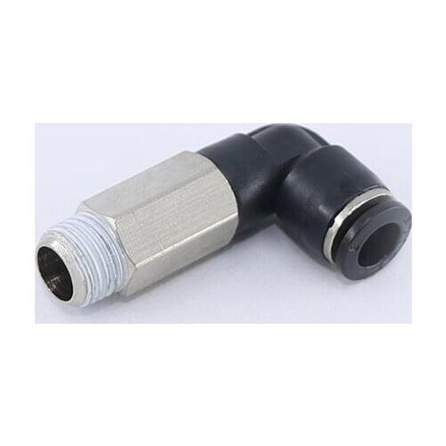 1pc PLL4/6/8/10/12 mm series Black pneumatic quick plug connector elbow with long thread Pneumatic Component Fitting