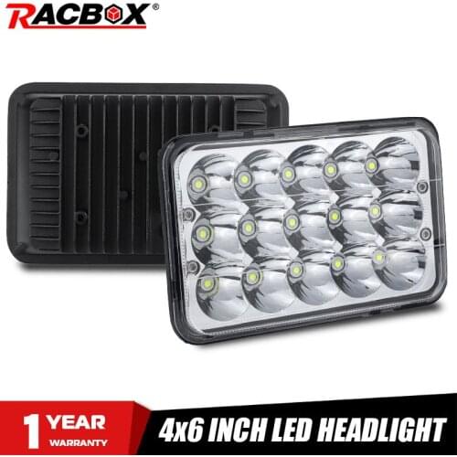 4x6 Inch Rectangular Led Work Light 12V 24V Headlamp H4 Plug Hi/Lo Beam Headlight Fog Lamp For Car Truck Motorcycle Headlights