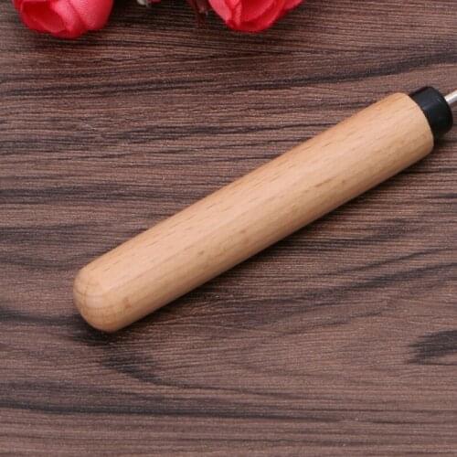 Leather Craft Awl Tools Hole Maker Wooden Handle Sewing Stitching Punching P15F