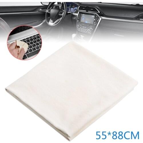 Car Cleaning Wiping Cloth Natural Chamois Streak-free Drying Towel 55*88cm For Window Camera Mirror Mobile Phone