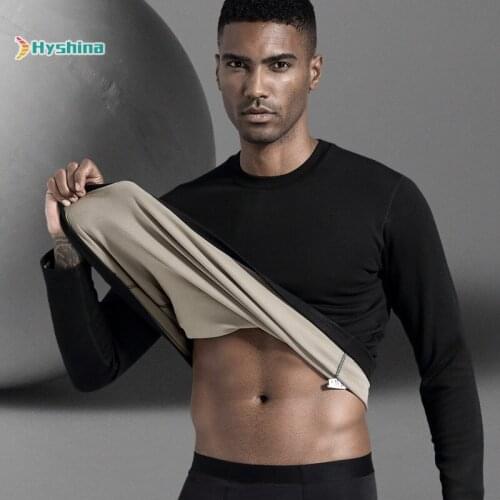 Pure Cotton Thermal Underwear Mens Thickened Plush Mens Double Layer Hot Winter Clothes Single Top Long Sleeve Bottom Coat