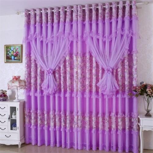 Custom tulle Korean garden floral warm Princess lace curtains tulle living room bedroom windows cloth sheer curtain tulle E263