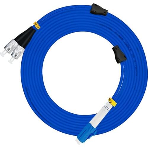 Indoor Armored 50Meters LC/PC-FC/PC,3.0mm,Singlemode 9/125,Duplex, LC/FC Optical Fiber Patch Cord Cable,LC to FC