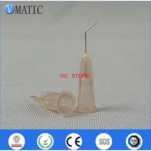 High Quality 100 Pieces 26G 45 Bent Degree 0.5'' Glue Dispensing Needle Bayonet Type Dispenser Needles 1/2 Inch