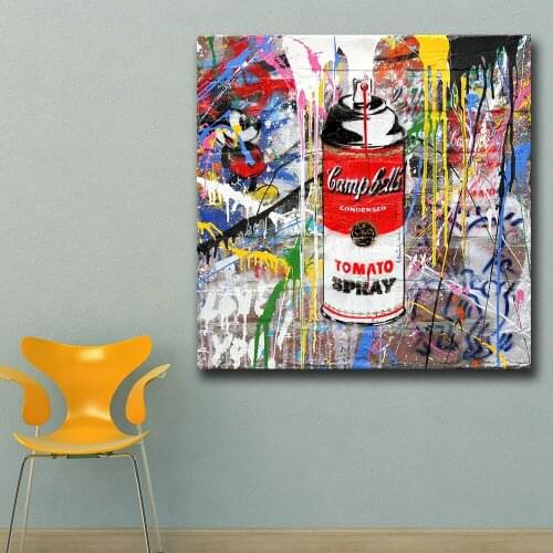 Wxkoil Oil Panting Pop Art Tomato Spray Wall Decor Painted Wall Art Canvas Printed Living Room Painting Wall Art No Framed