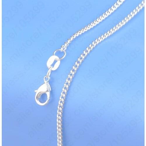 Hot Sale 1PC 925 Sterling Silver Chain Necklace With Big Discount, 16"-30"Popular Flat Curb Chains Jewelry
